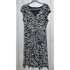 Black Label Evan Picone Dress Women's Size 10 Animal Print Black White Stretch